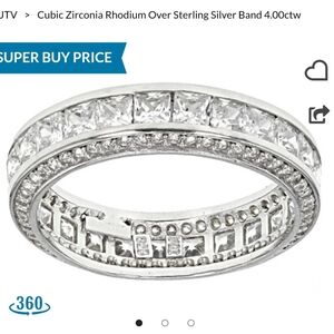 AUTHENTIC GENUINE STERLING SILVER 4CTTW ETERNITY ANNIVERSARY WEDDING RING 5.75